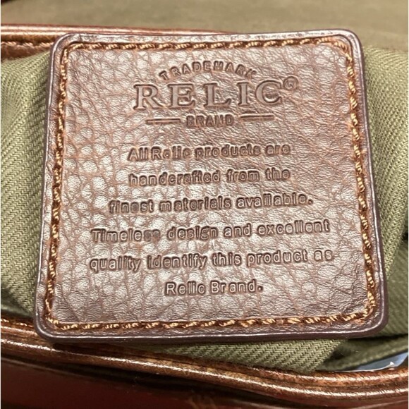 Relic Crossbody Brown Leather Purse Fold Over Snap Front Closure - Picture 7 of 10
